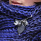 Синий снуд с серой брошью из лабрадорита, шугнита, агата. . Mashuta_jewelry. Ярмарка Мастеров.  Фото №6