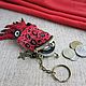 Keychain coin holder made of beads Squid red. Key chain. SilkArt Tatyana. My Livemaster. Фото №5