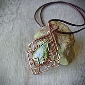 Украшения handmade. Livemaster - original item Copper pendant with coil wire wrap. Handmade.