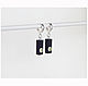 Black rectangular earrings with chrysolite. Earrings. Wooden jewellery. Online shopping on My Livemaster.  Фото №2