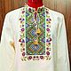 Men's embroidered shirt 'Floral motif'' MP4-297. Mens shirts. babushkin-komod. Online shopping on My Livemaster.  Фото №2