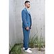 Костюм мужской из вареной крапивы Рами Ramie Suit Blue. Костюм мужской. VÄN Studio. Ярмарка Мастеров.  Фото №5