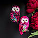Brooches 'Peony Owls' brooch bird. Brooches. Coffeelena. Online shopping on My Livemaster.  Фото №2