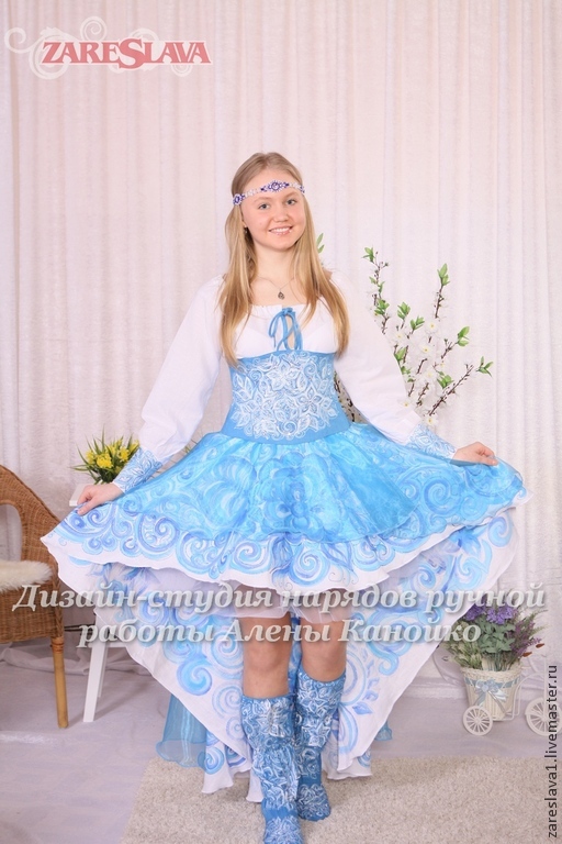 Концертное платье "Королева-Гжель" в интернет-магазине Ярмарка Мастеров ...