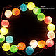 "Пастельная радуга", светящаяся гирлянда из хлопковых шаров, Потолочные и подвесные светильники, Бангкок,  Фото №1