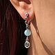 Classic earrings with natural aquamarine 'Spiral'. Earrings. kvk1. Online shopping on My Livemaster.  Фото №2