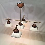 Для дома и интерьера handmade. Livemaster - original item Ceramic chandelier with five shades and brass frame.. Handmade.