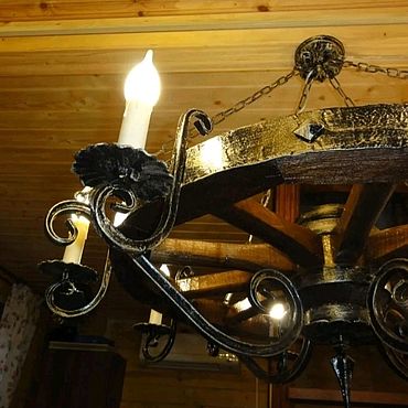 Люстра подвесная в виде колеса телеги Дубравия Айвенго 187-64-115