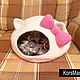 Домик KITTY для кошки или собаки из шерсти. Домик для питомца. мастерская KorsMari. Ярмарка Мастеров.  Фото №5