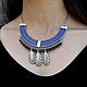 Melchior necklace with silver, lapis lazuli and enamel. Necklace. Sunny Silver. Online shopping on My Livemaster.  Фото №2