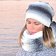 Hat scarf-Snood in two turns Set ' The first Snow', Headwear Sets, Moscow,  Фото №1