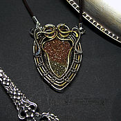 Украшения handmade. Livemaster - original item A pendant with a colored perit of the Spark of autumn. Handmade.