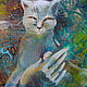 Картина с котом и девушкой -  Картина маслом. Картины. Лидия Михацкая Lidique (Lidique-art). Ярмарка Мастеров.  Фото №5