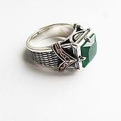 Украшения handmade. Livemaster - original item ring: Silver men`s ring with agate. Handmade.