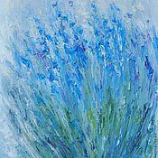 Картины и панно ручной работы. Ярмарка Мастеров - ручная работа Лавандовый вечер - картина маслом, керамическая кружка... Handmade.