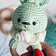 Погремушка-Зайчик зеленый. Погремушки. BabyDream-Collection. Интернет-магазин Ярмарка Мастеров.  Фото №2