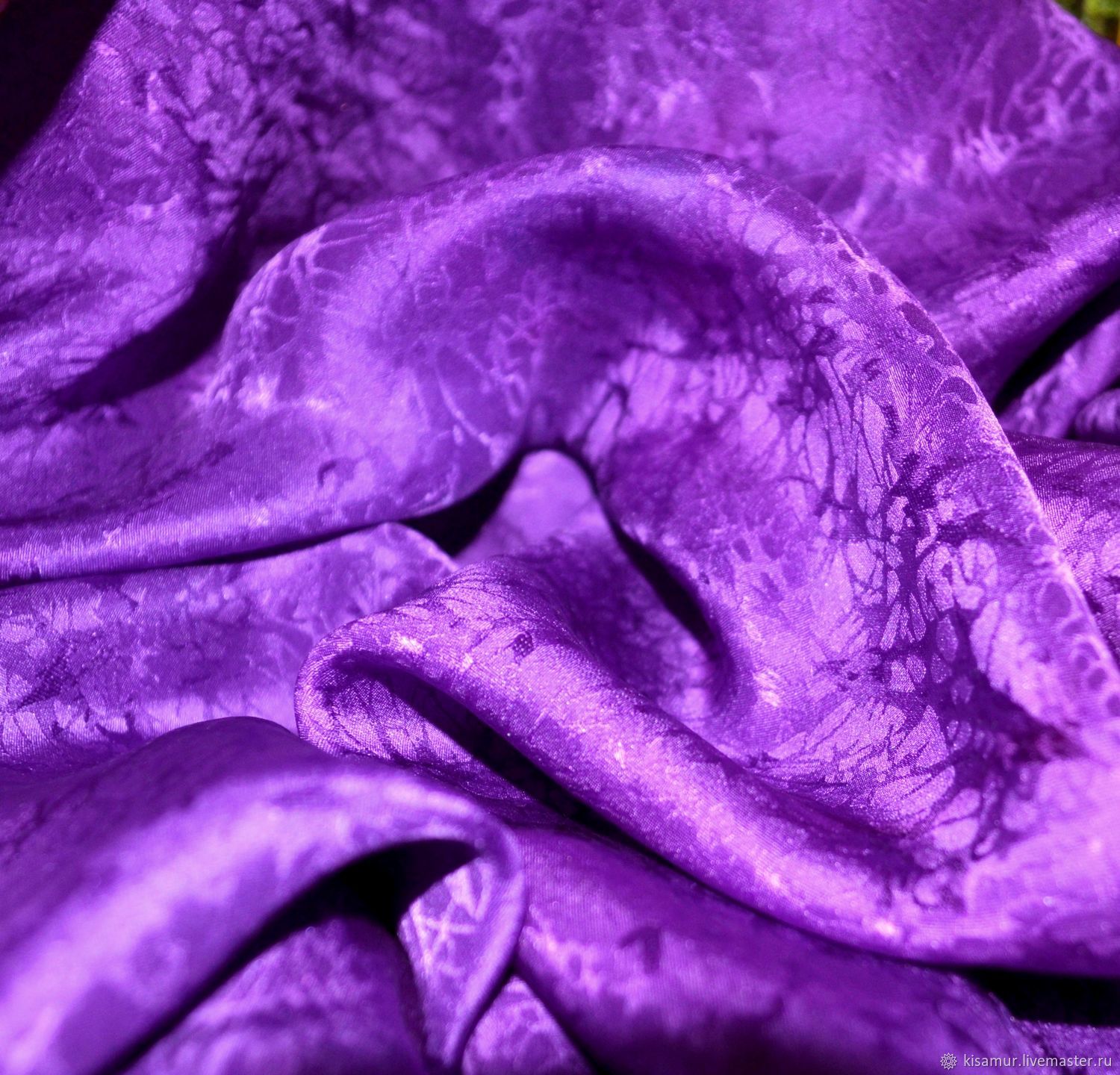 Purple large women's silk shawl jacquard, Shawls1, Tver,  Фото №1