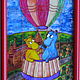 On the large balloon. Flying to the dream. Stained glass painting. Pictures. Lik-vitraj (lik-vitraj). Online shopping on My Livemaster.  Фото №2