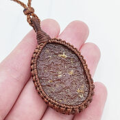 Украшения handmade. Livemaster - original item Brown carnelian pendant natural stone large on a cord pendant. Handmade.