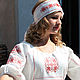 Очелье Славянка женская повязка на голову |белый лен, Очелья, Пучеж,  Фото №1