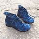 Ботинки кожаные Boho shock синие, Ботинки, Ялта,  Фото №1