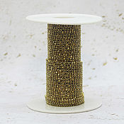 Материалы для творчества handmade. Livemaster - original item Rhinestone chain 1,4 mm Gold Metallic 10 cm. Handmade.