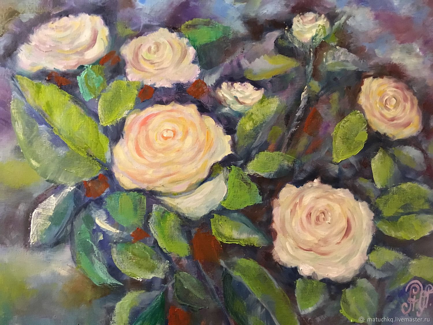 Oil Painting White Roses Oil On Canvas Kupit Na Yarmarke Masterov Hv8mjcom Pictures Moscow