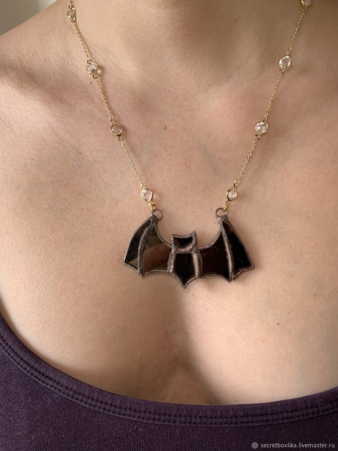Кулон Летучая мышь из витражного стекла в интернет-магазине Ярмарка ...