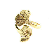 Украшения handmade. Livemaster - original item Ring leaves, ring leaves around your finger, golden ginkgo ring. Handmade.
