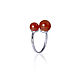 Stylish ring with two stones-carnelian, 925 silver. Art.97. Rings. TRUVELLA. Online shopping on My Livemaster.  Фото №2
