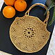 The bag: Knitted bag, Mustard color, bamboo handles, String bag, Taganrog,  Фото №1
