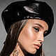 Takes eco-leather Black and Burgundy glossy, Berets, Moscow,  Фото №1