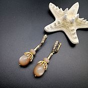 Украшения handmade. Livemaster - original item Classic earrings: made of sunny stone 