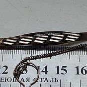 Винтаж handmade. Livemaster - original item Tie clip 925 SILVER, patina on silver,RUSSIA.. Handmade.