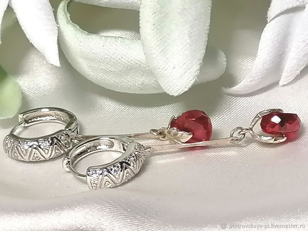 Серьги из красной шпинели в интернет-магазине Ярмарка Мастеров по цене ...