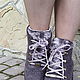  Эко сапожки из шерсти Темный фиолетовый. Ботильоны. Eco Shoes by Julia Pizar. Ярмарка Мастеров.  Фото №6
