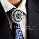 Osman tie brooch. Color Blue Montana. jewelry for men, Tie clip, Krasnodar,  Фото №1