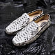 Moccasins made of genuine python leather, in natural colors!, Moccasins, St. Petersburg,  Фото №1