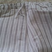 Одежда handmade. Livemaster - original item Pantalones: rayas de lino