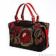 The average bag 'Embroidery peonies'. Classic Bag. Pelle Volare. Online shopping on My Livemaster.  Фото №2