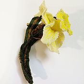 Украшения handmade. Livemaster - original item Daffodil yellow. A beaded brooch.. Handmade.