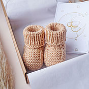 Одежда детская handmade. Livemaster - original item Knitted booties, handmade booties, booties with knitting needles. Handmade.