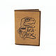 Обложка для паспорта Tea-Rex. Обложки. Coup | Кожаные изделия. Ярмарка Мастеров.  Фото №6