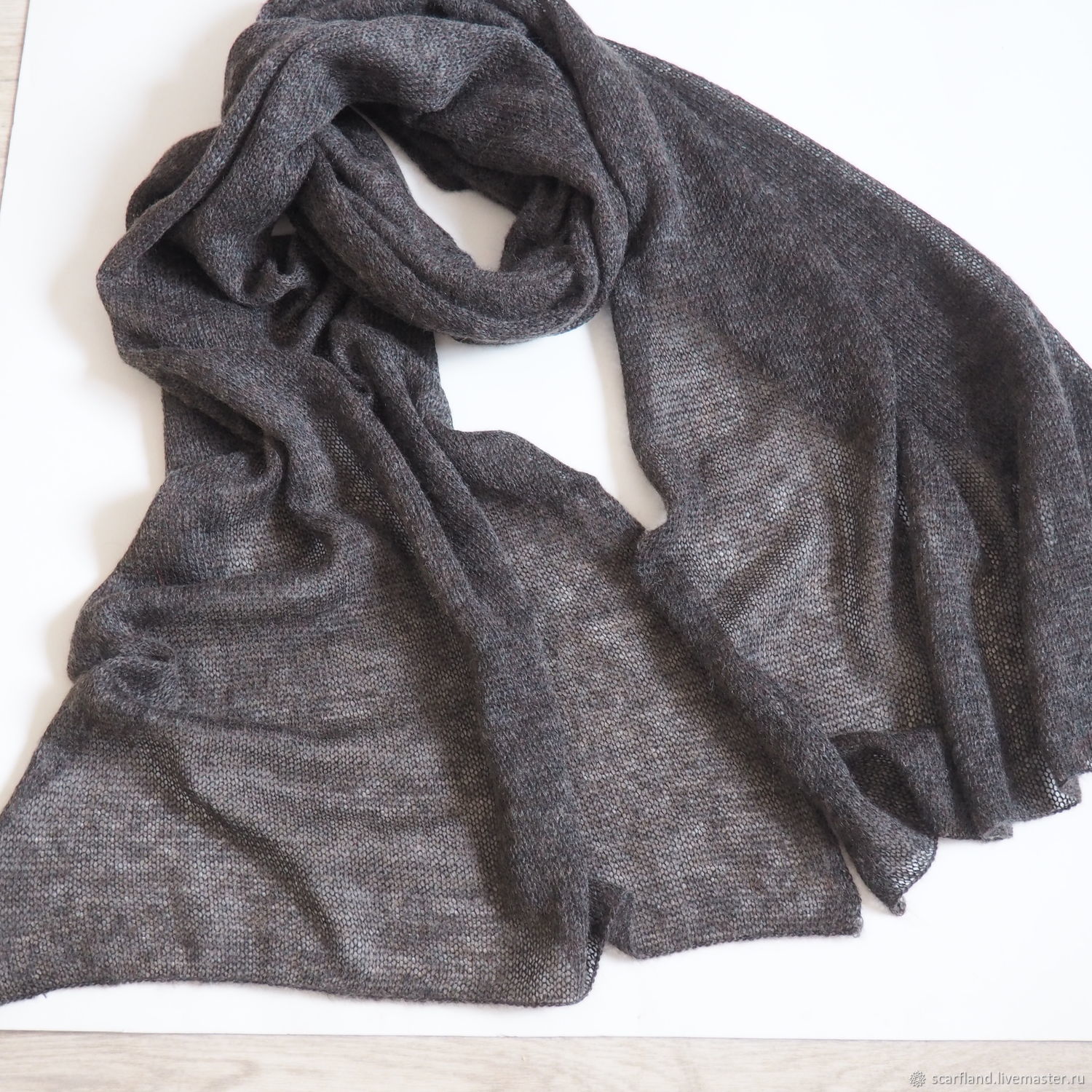 WOOL MOHAIR MELANGE STOLE-