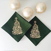 Для дома и интерьера handmade. Livemaster - original item Christmas napkin with embroidered 