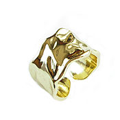 Украшения handmade. Livemaster - original item Textured ring, gold wide ring, ring without stones. Handmade.
