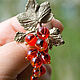 Order Brooch-pin 'Red currant'. BeautyGlassByKate(Lampwork) (beauty-glass). Livemaster. . Brooches Фото №3