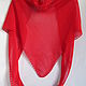 scarves: Cotton scarf, red. Kerchiefs. Irina-snudy,hoods,gloves (gorodmasterov). My Livemaster. Фото №5