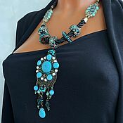 Украшения handmade. Livemaster - original item Necklace: exclusive turquoise jewelry stylish necklace unusual boho. Handmade.