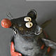 Колокольчик №17 МЫШЬ-ангел в сердечках. Колокольчики. Ammonit_art_ceramics. Интернет-магазин Ярмарка Мастеров.  Фото №2
